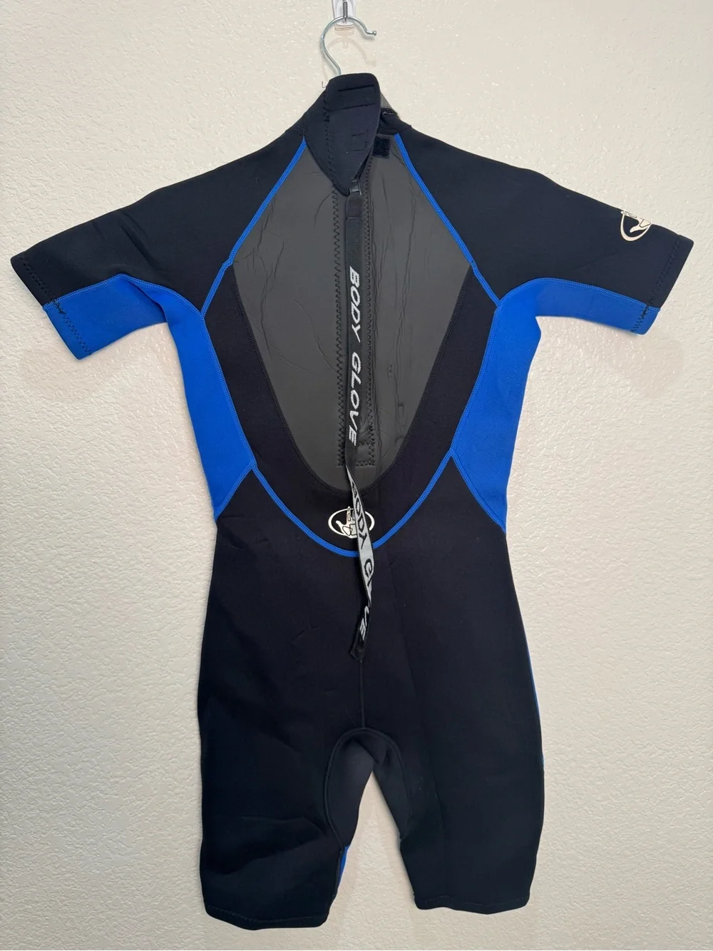 Body Glove Wetsuit Juniors Size 14 Shorty Spring Suit Black Blue Back Zip